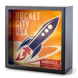 Orange Vintage Rocket City Light Box