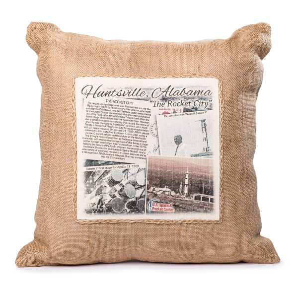 Square Jute Pillow,ROCKET CITY USA,HCUSH-0290