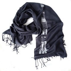 Saturn V Rocket Linen-Weave Scarf