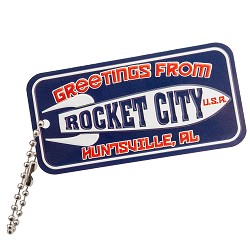Rocket City License Plate Keychain