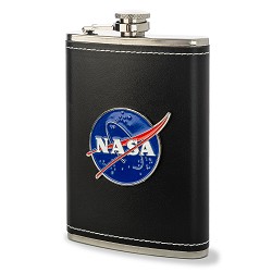 NASA Emblem Leather Flask
