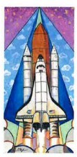 Space Shuttle 6"x12" Flat Print