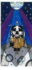 Lunar Landing 6"x12" Mounted Print