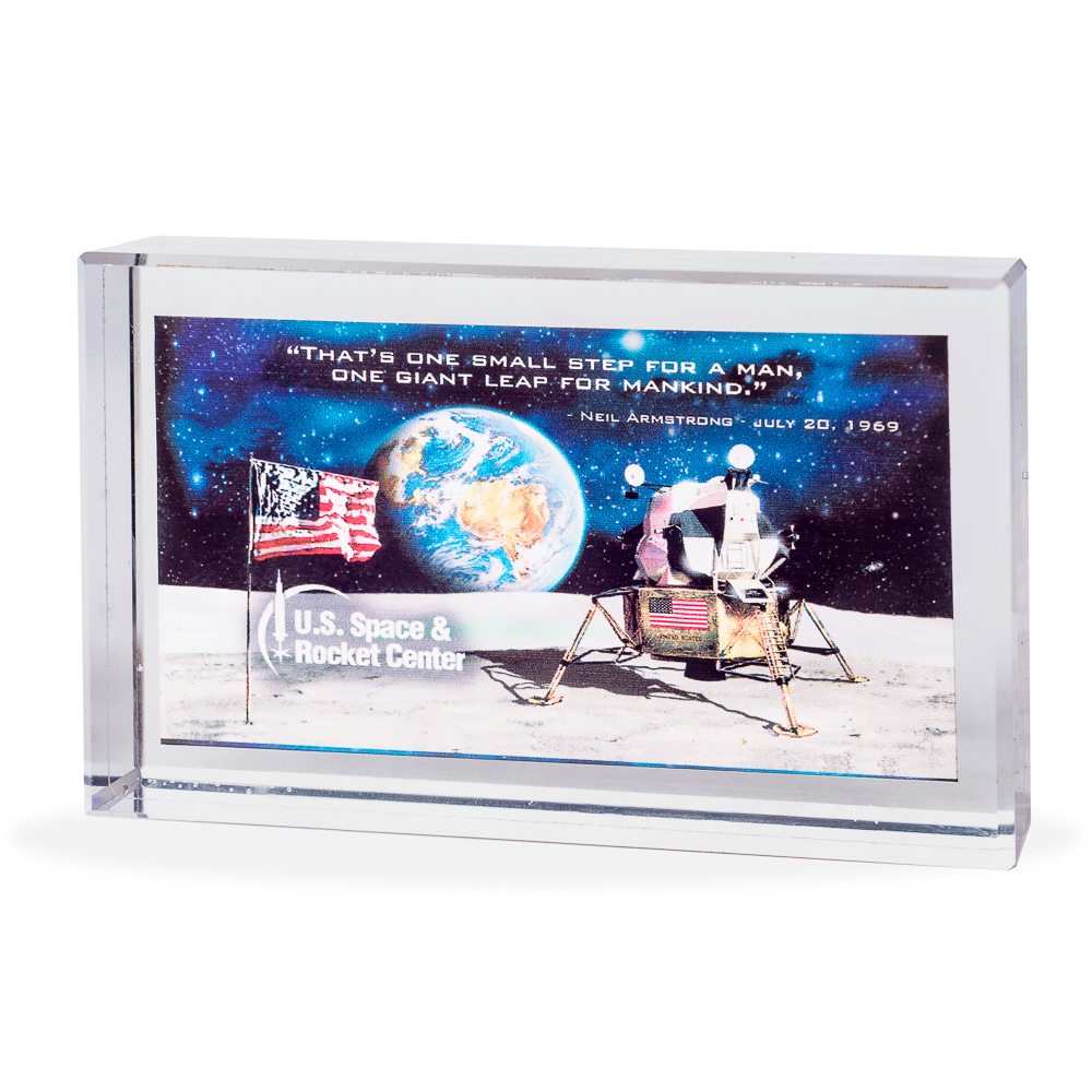 Lunar Crystal Desk Paperweight,50TH ANNIVERSARY,08/9333 IMP