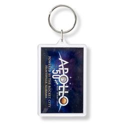 Powered by Rocket City Rectangle Keychain