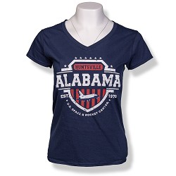 Americana Shield Ladies V-Neck T-Shirt
