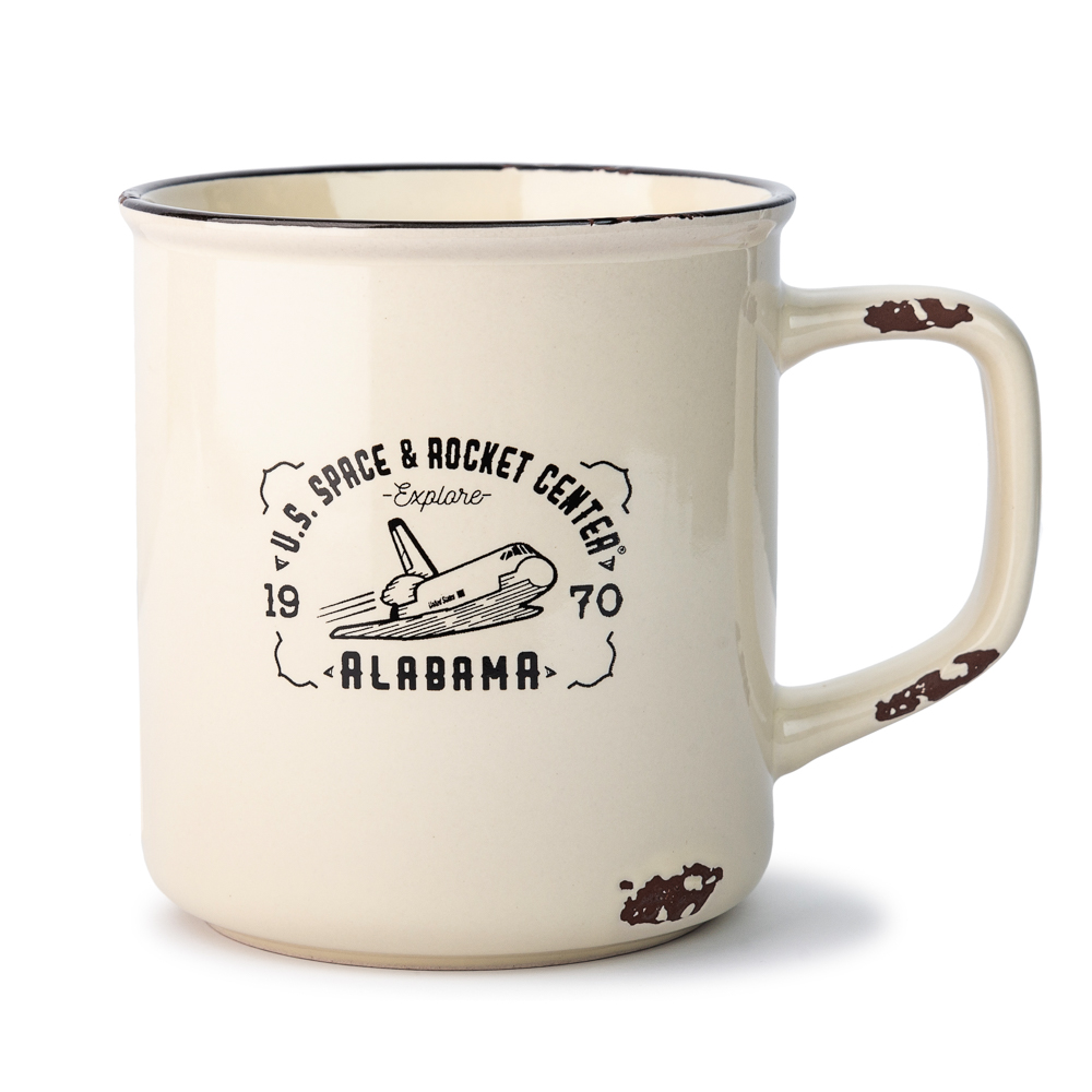 Shuttle Distressed Camp Mug,S132058/7437/MS260