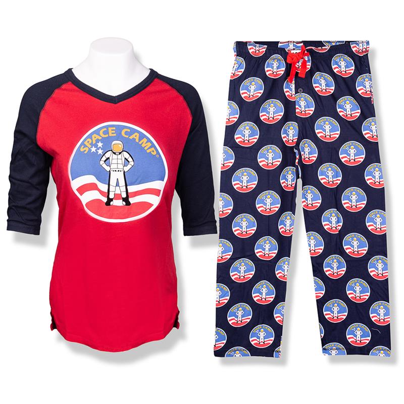 Space Camp 3/4 Sleeve Slim Fit Pajama Set,SPACECAMP
